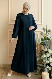Daily Dress - Navy Blue Hijab Turkish Abaya 100337791 - Turkey