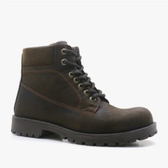 Boots - Bottes en cuir véritable marron à fourrure Neson 100278669 - Turkey