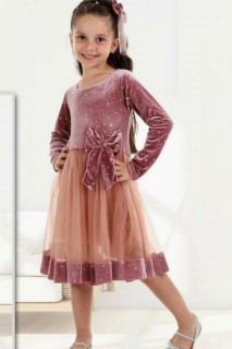 Girl Clothing - Girls' Skirt With Tulle Star Embroidered Bow Detailed Powder Dress 100327158 - Turkey