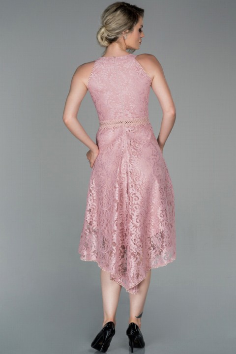 Evening Dress Midi Halter Neck Lace Invitation Dress 100297935