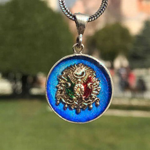 Ottoman State Coat of Arms Enameled Silver Necklace 100348268