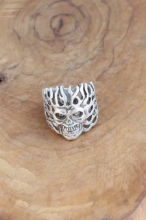 Silver Rings 925 - Skull Model Adjustable Men's Ring 100327464 - Turkey