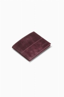 Leather - Antique Claret Red Slim Classic Leather Men's Wallet 100346095 - Turkey