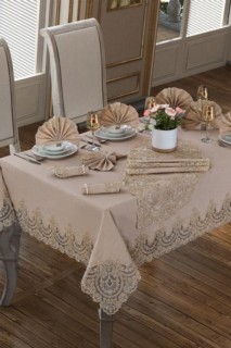 Lisa Table Cloth Set 18 Pieces Cappucino 100330136