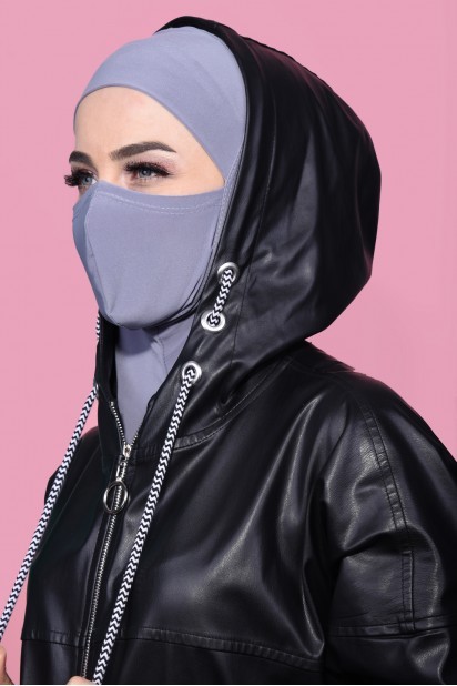 Maskeli Spor Hijab Gri 100285363