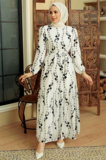 Daily Dress - White Hijab Dress 100341680 - Turkey