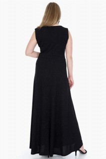 Plus Size Silvery Flexible Long Black Evening Dress 100276229