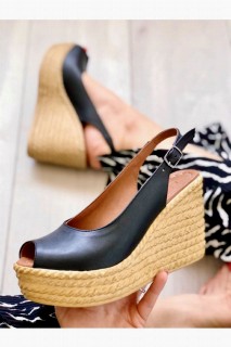 Anais Black Wedge Heel Shoes 100344110