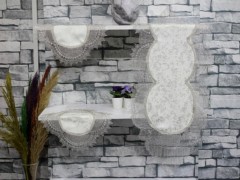 Aryen Velvet Cord 5 Piece Living Room Set Cream 100331207
