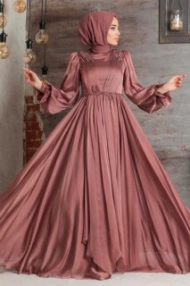 Evening & Party Dresses - Terrakotta Hijab Abendkleid 100336283 - Turkey