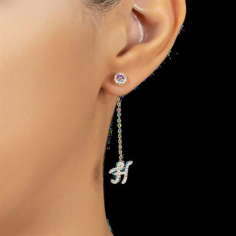 Earrings - أقراط فضية مستديرة مع حجر ميلاد أكتوبر 100350192 - Turkey