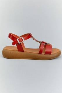 Kevon Red Leather Sandals 100343442