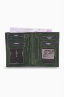 Antique Green Leather Men's Wallet with Hidden Card Holder 100346226