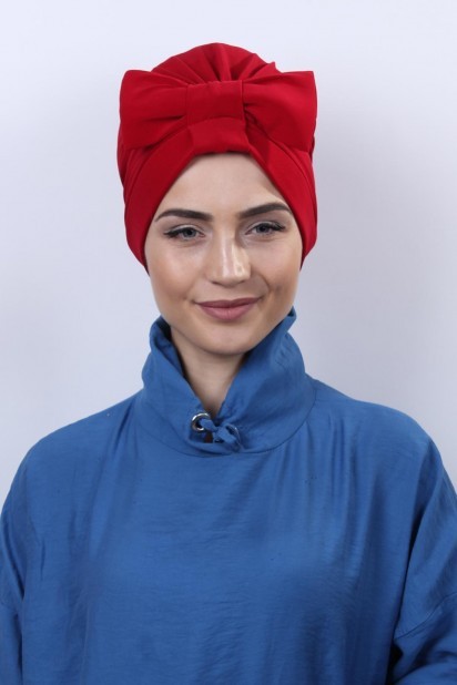 Papyon Model Style - Bonnet Double Face Rouge avec Noeud - Turkey