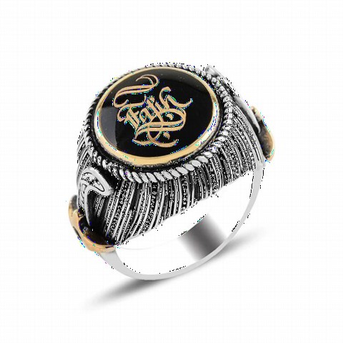 Personalized Calligraphy Written Sword Motif Sterling Silver Ring 100346809