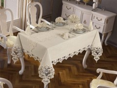 Table Cover Set - Nappe Duru 26 Pièces Crème 100258512 - Turkey