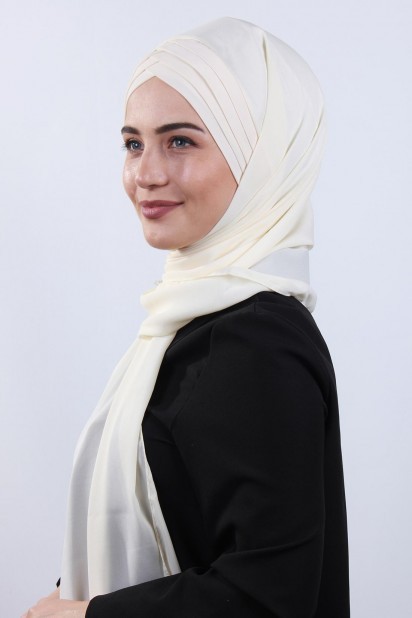 4 Draped Hijab Shawl Beige 100285074