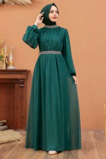 Evening & Party Dresses - فستان سهرة حجاب أخضر 100337644 - Turkey