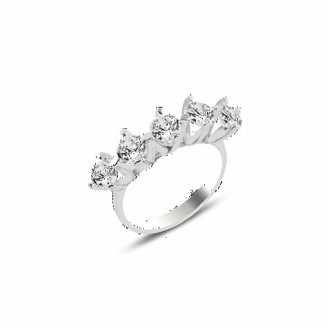 Rings - Special Design Nailed Beştaş Women's Silver Ring 100347214 - Turkey