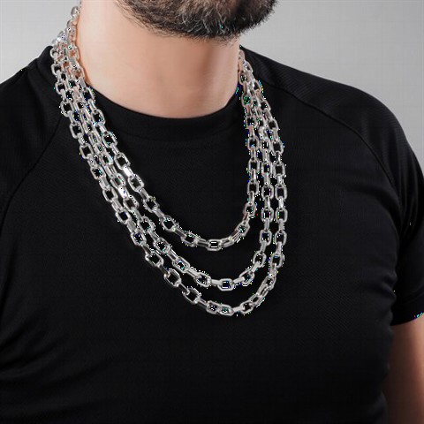 Necklace - مكعب خاتم فضة سلسلة قلادة 100350106 - Turkey
