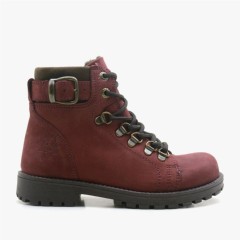 Griffon Genuine Leather Children's Boots Zipped Furred Dark Red 100278673