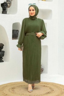Clothes - Khaki Hijab Dress 100339659 - Turkey