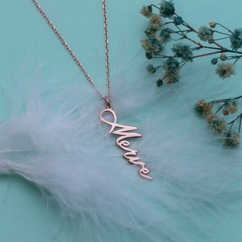 Necklace - Personalized Name Written Women's Silver Necklace Gold 100347457 - Turkey