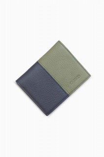 Wallet - Vert kaki mat - Portefeuille pour homme en cuir bleu marine 100346052 - Turkey
