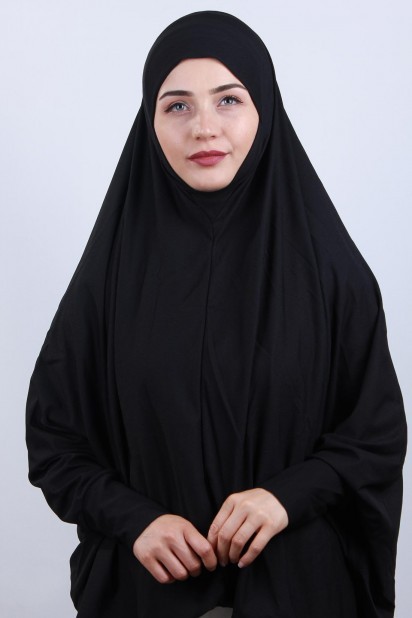 Ready to wear Hijab-Shawl - 5XL Veiled Hijab Black 100285107 - Turkey