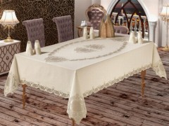 Table Cover Set - طقم عشاء دانتيل جيبور كاجلا الفرنسي - 25 قطعة 100259862 - Turkey