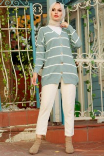 Cardigan - Cardigan en maille hijab vert menthe 100338356 - Turkey
