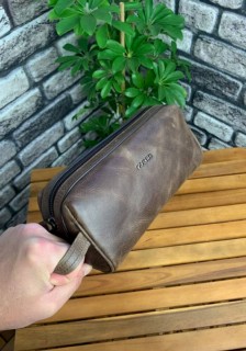 Handbags - Guard Antique Brown Unisex Leather Clutch Bag 100345386 - Turkey
