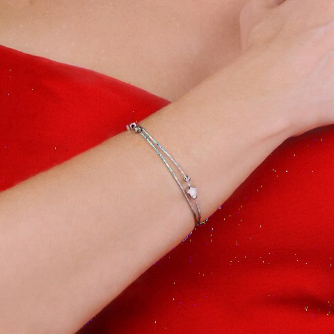 Star Detailed Women's Silver Bracelet 100349640