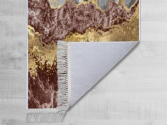 Non-Slip Base Digital Print Velvet Carpet Lava Life Gold 150x220 Cm 100260392
