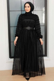 Woman Clothing - Schwarzes Hijab-Kleid 100341470 - Turkey