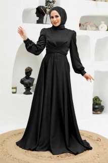 Evening & Party Dresses - Black Hijab Evening Dress 100337631 - Turkey
