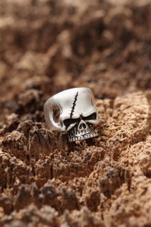 Silver Rings 925 - Skull Figured Adjustable Biker Ring 100319417 - Turkey