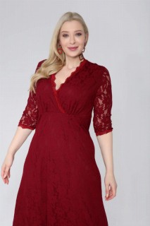 Large Size Flexible Lace Long Evening Dress 100276592