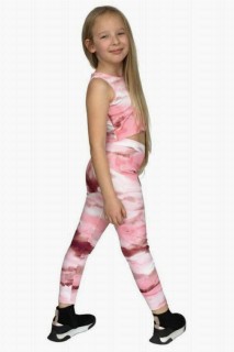 Outwear - Girls' Zero Sleeve Crop Pink Sport Tights Suit 100327855 - Turkey