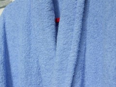 Plain Shawl Collar Large Size Single Bath Robe Navy Blue 100351646
