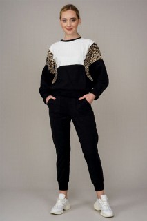 Woman Clothing - Women's Leopard Patterned Tracksuit Set 100326398 - Turkey