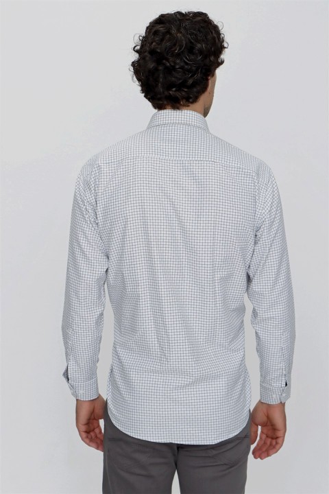 Men's Black Como Plaid Check Regular Fit Comfy Cut Shirt 100351023