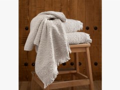 Dowry Towel - Natural Curl Jacquard Heart Pattern 3 Piece Hand Face Towel Set 100259739 - Turkey