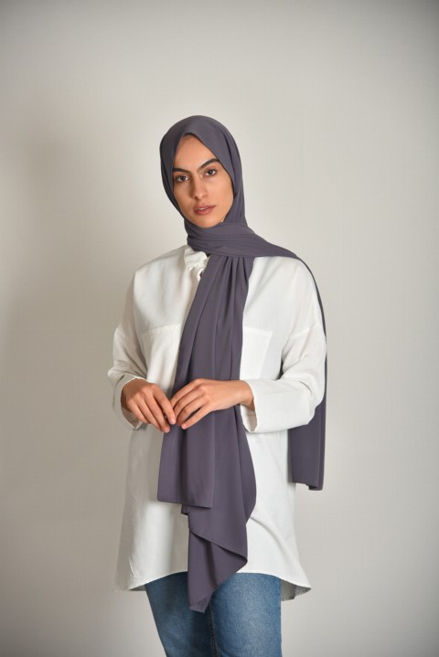 Woman Hijab & Scarf - Châle soie de médine couleur fumée - Turkey