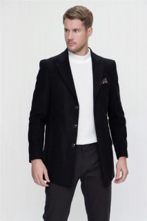 Men Clothing - Men's Black Dynamic Fit Comfort Fit Coat 100350663 - Turkey