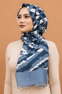 Shawl - İndigo Blue Hijab Shawl 100335677 - Turkey