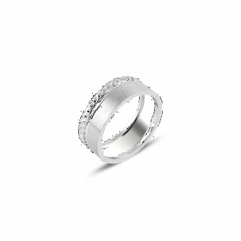 Wedding Ring - Plain Single Strip Motif Silver Wedding Ring 100347042 - Turkey