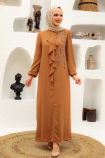 Evening & Party Dresses - Biscuit Hijab Evening Dress 100339404 - Turkey