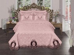 Bed Covers - Venice French Guipure Blanket Set Powder 100331378 - Turkey