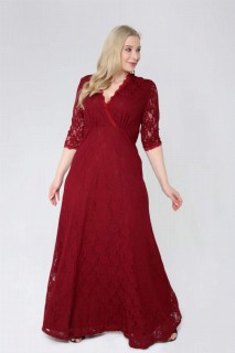 Large Size Flexible Lace Long Evening Dress 100276592